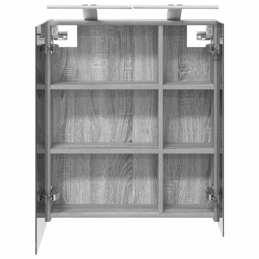 Badkamer spiegelkast met plank Grijs Sonoma 60 x 14,5 x 70 cm