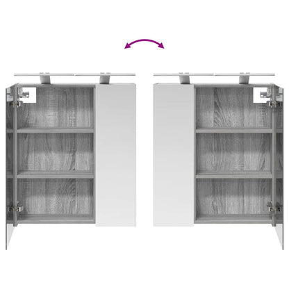 Badkamer spiegelkast met plank Grijs Sonoma 60 x 14,5 x 70 cm