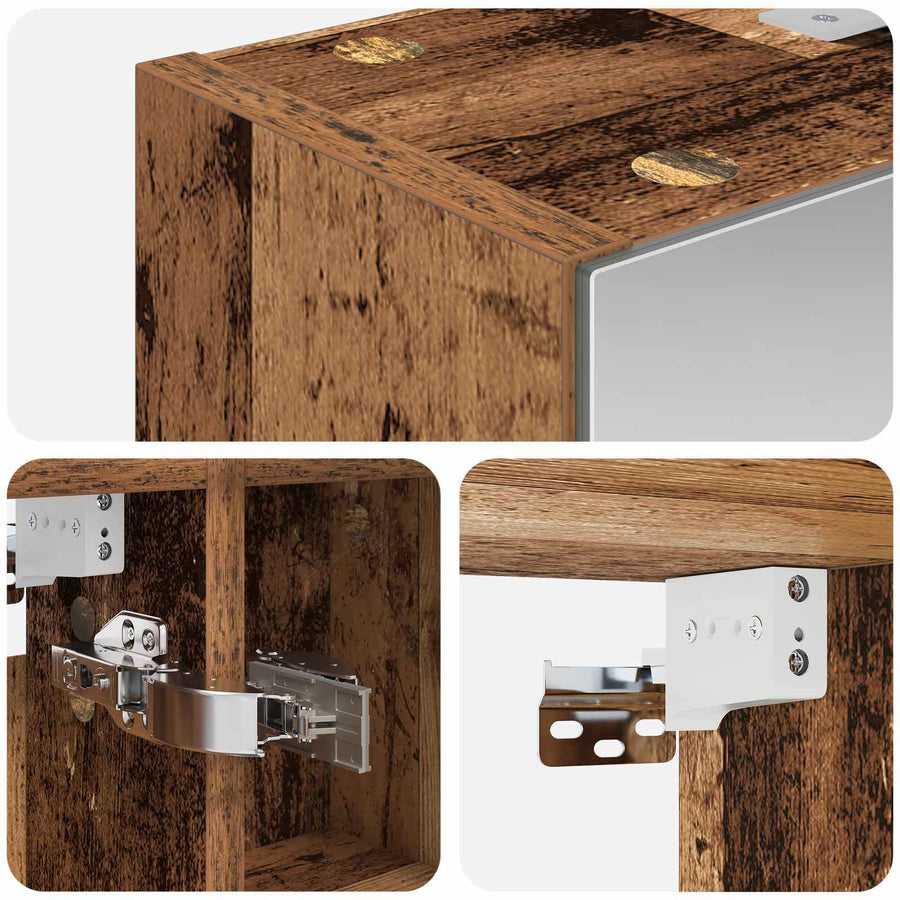 Badkamer spiegelkast Oudhout 60 x 14,5 x 70 cm Bewerkt hout