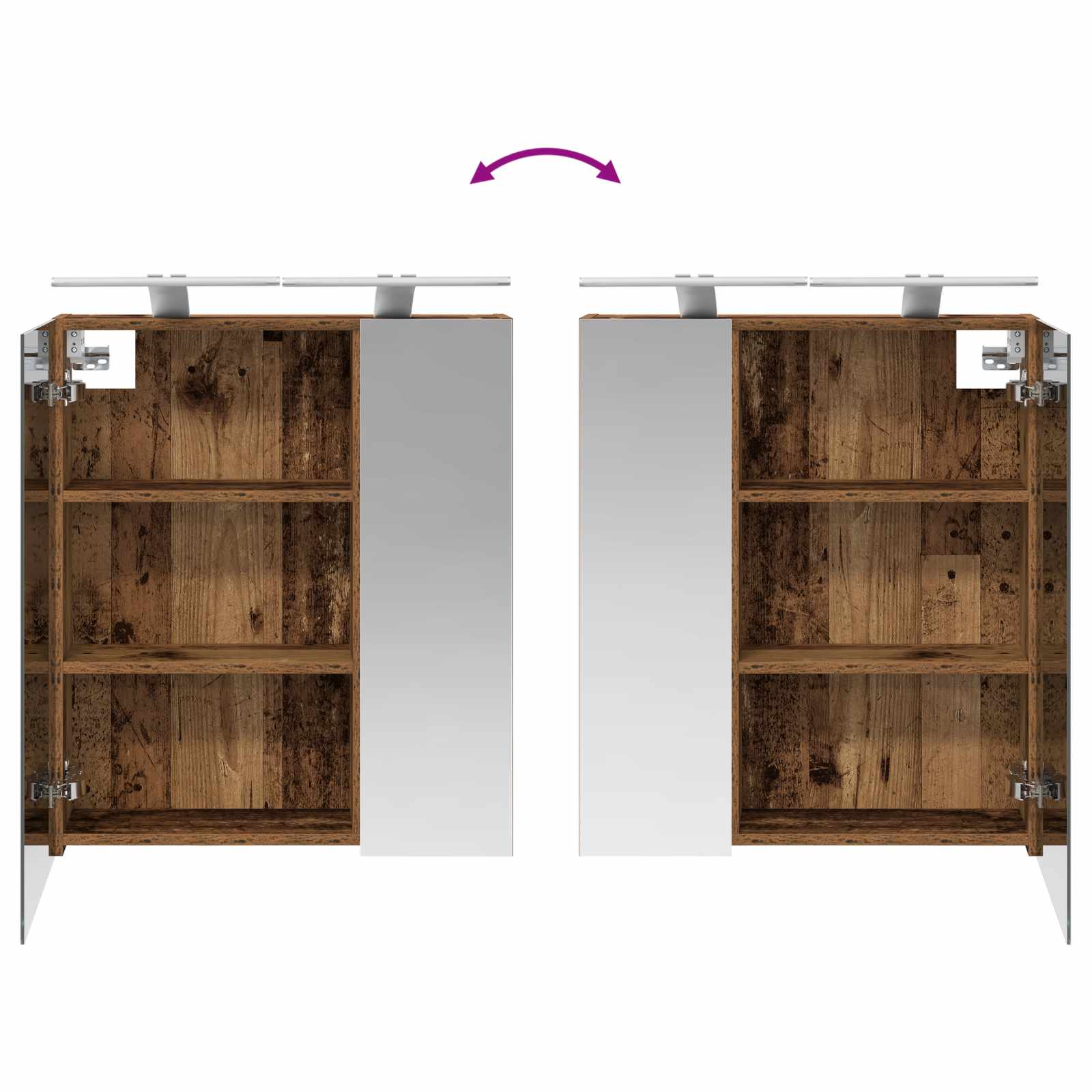 Badkamer spiegelkast Oudhout 60 x 14,5 x 70 cm Bewerkt hout