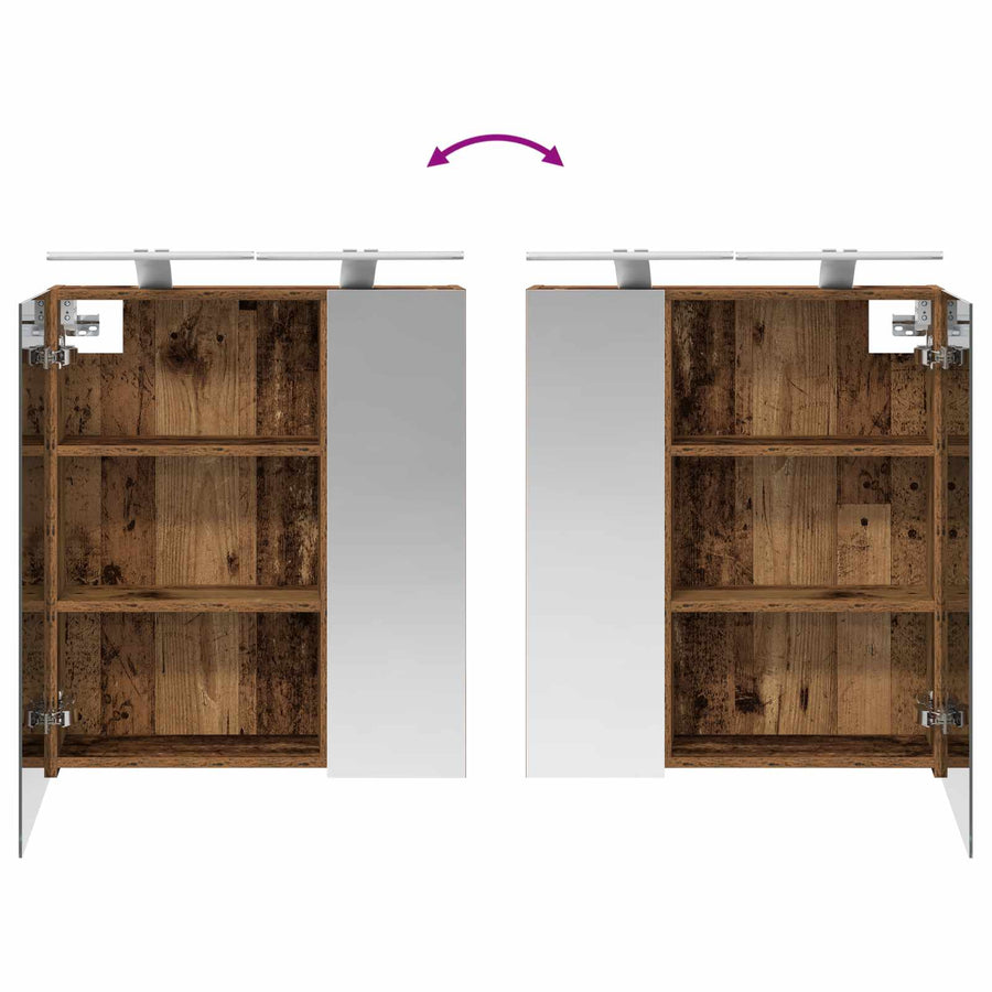 Badkamer spiegelkast Oudhout 60 x 14,5 x 70 cm Bewerkt hout
