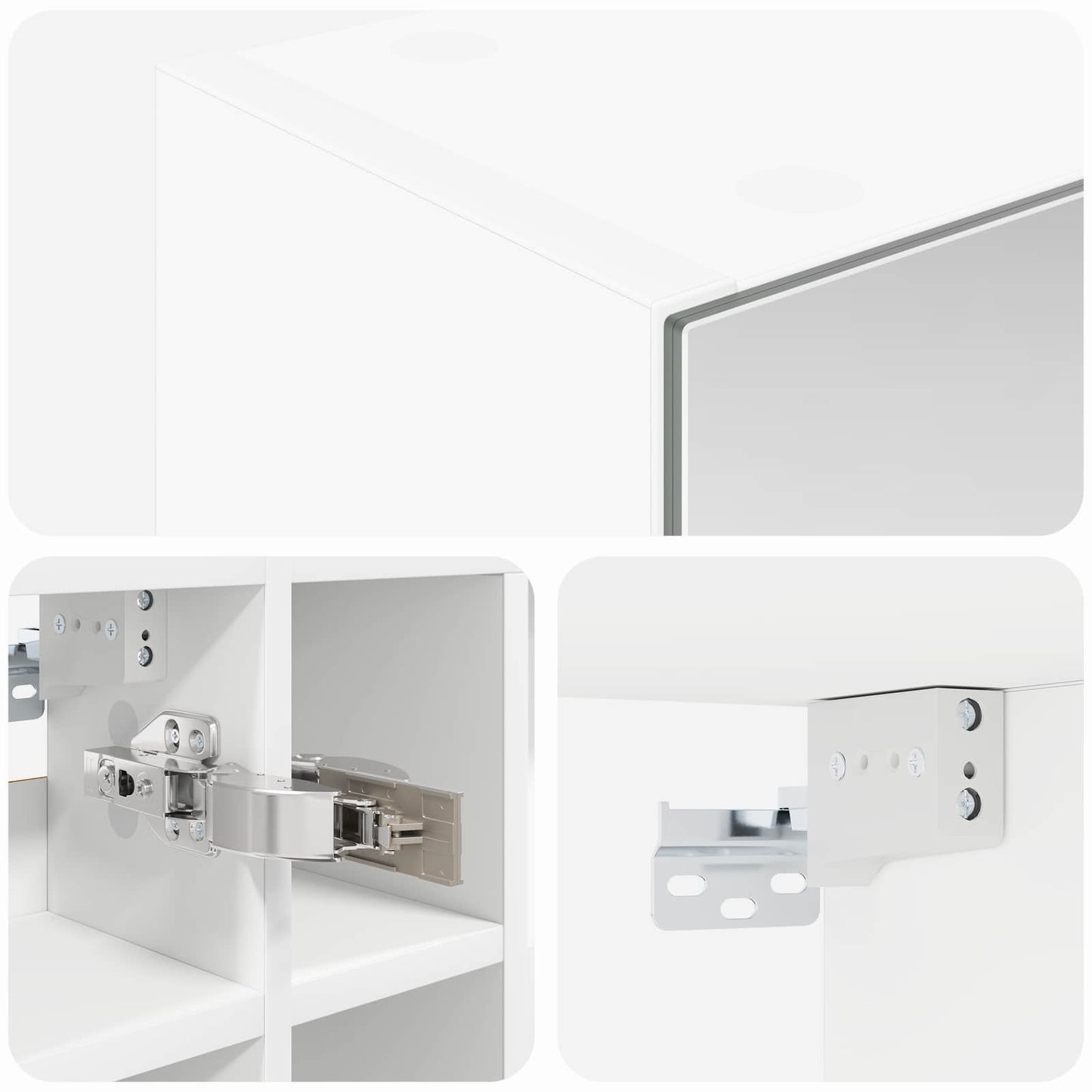 Badkamer spiegelkast voor Wit 60 x 14,5 x 50 cm Bewerkt hout