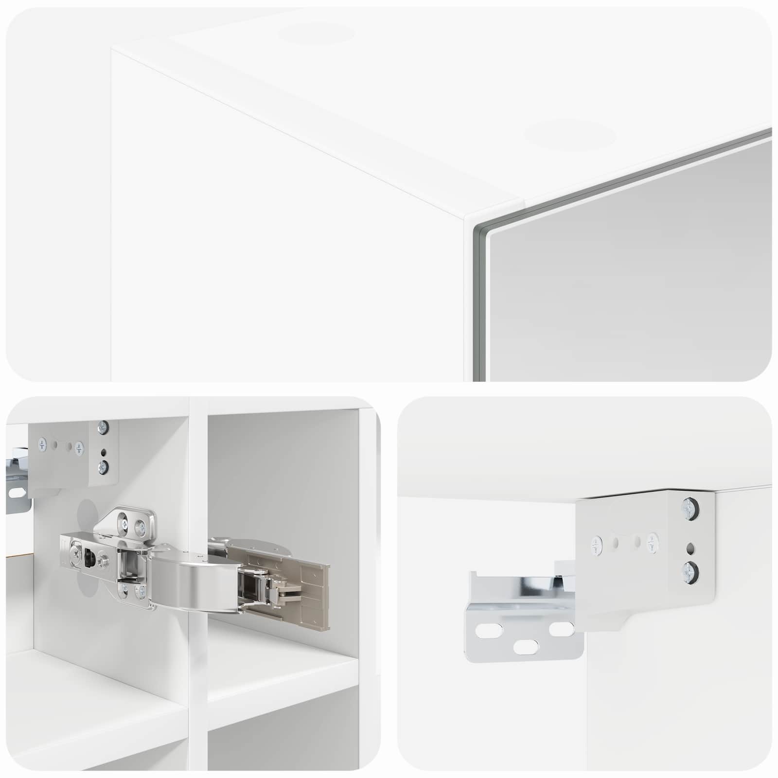 Badkamer spiegelkast voor Wit 60 x 14,5 x 50 cm Bewerkt hout