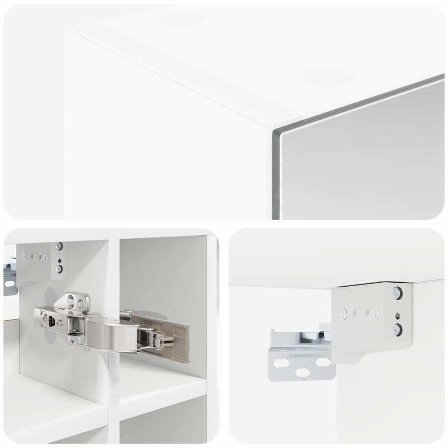 Badkamer spiegelkast voor Wit 60 x 14,5 x 50 cm Bewerkt hout