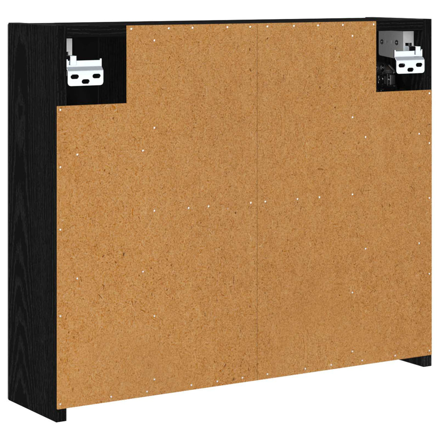 Badkamer spiegelkast Zwart Eiken 60 x 14,5 x 50 cm Bewerkt hout