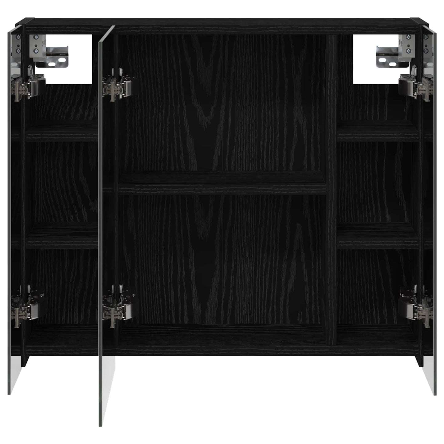 Badkamer spiegelkast Zwart Eiken 60 x 14,5 x 50 cm Bewerkt hout