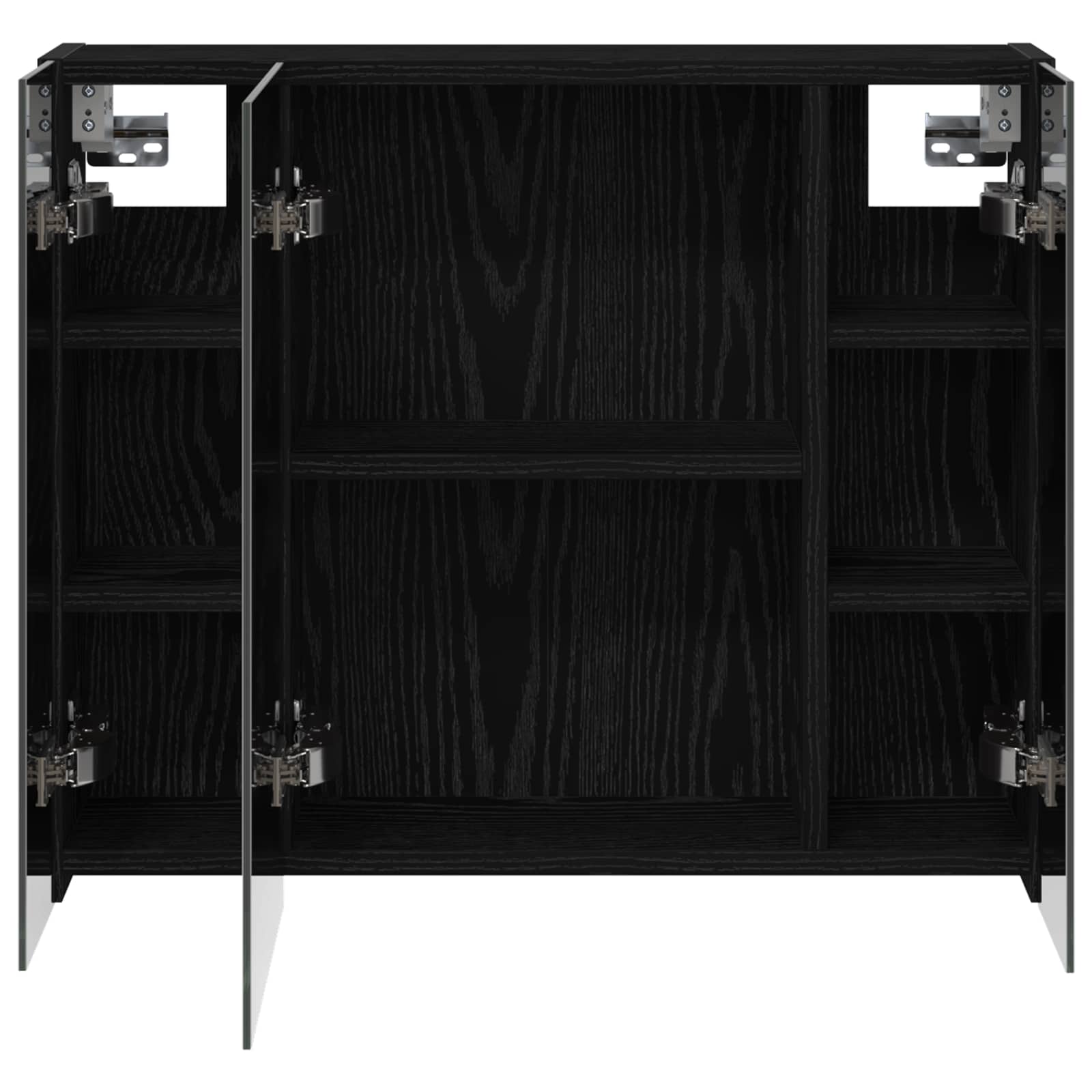 Badkamer spiegelkast Zwart Eiken 60 x 14,5 x 50 cm Bewerkt hout