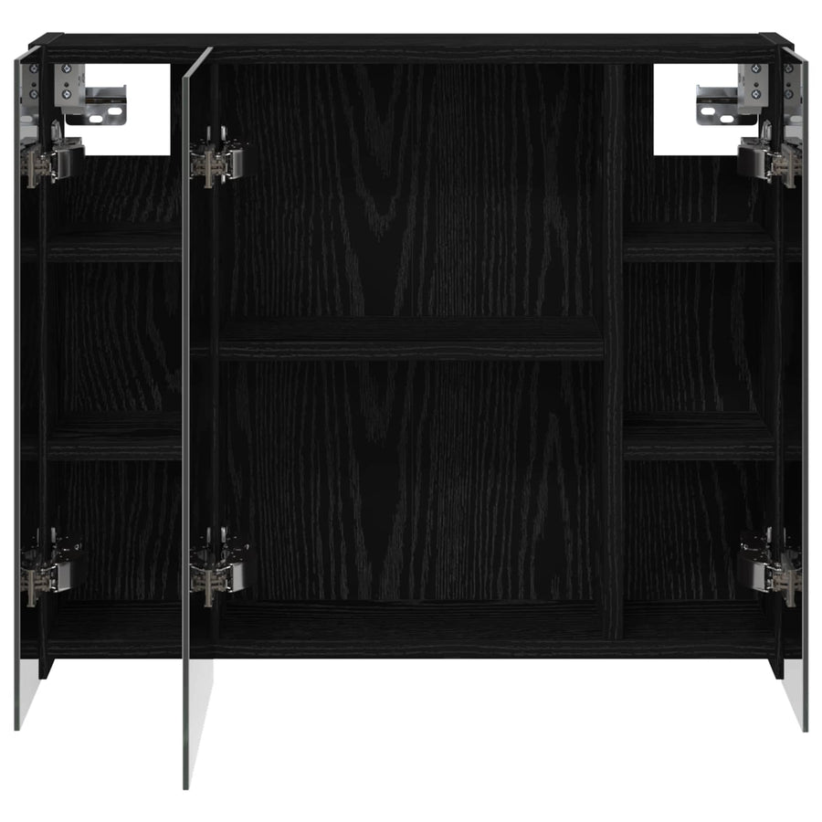 Badkamer spiegelkast Zwart Eiken 60 x 14,5 x 50 cm Bewerkt hout