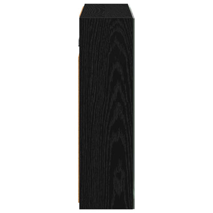 Badkamer spiegelkast Zwart Eiken 60 x 14,5 x 50 cm Bewerkt hout