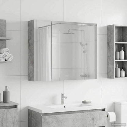 Badkamer spiegelkast Beton Grijs 60 x 14,5 x 50 cm Bewerkt hout