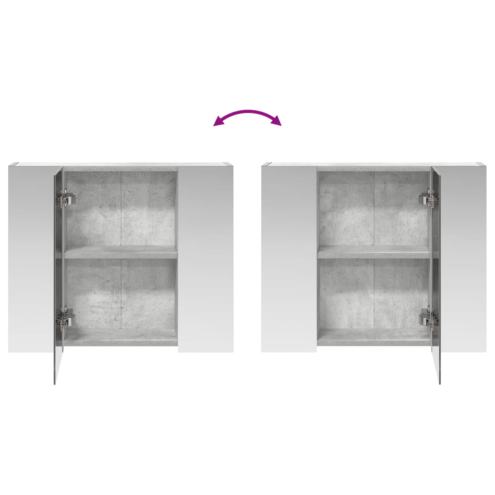Badkamer spiegelkast Beton Grijs 60 x 14,5 x 50 cm Bewerkt hout