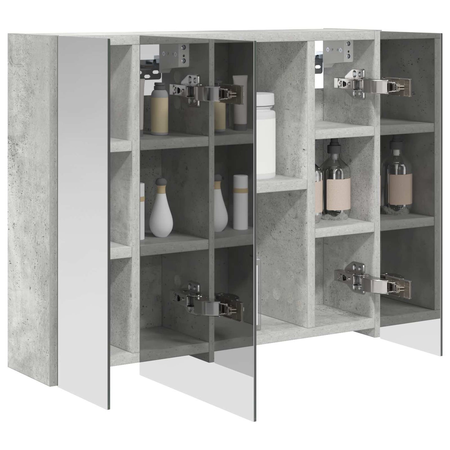 Badkamer spiegelkast Beton Grijs 60 x 14,5 x 50 cm Bewerkt hout