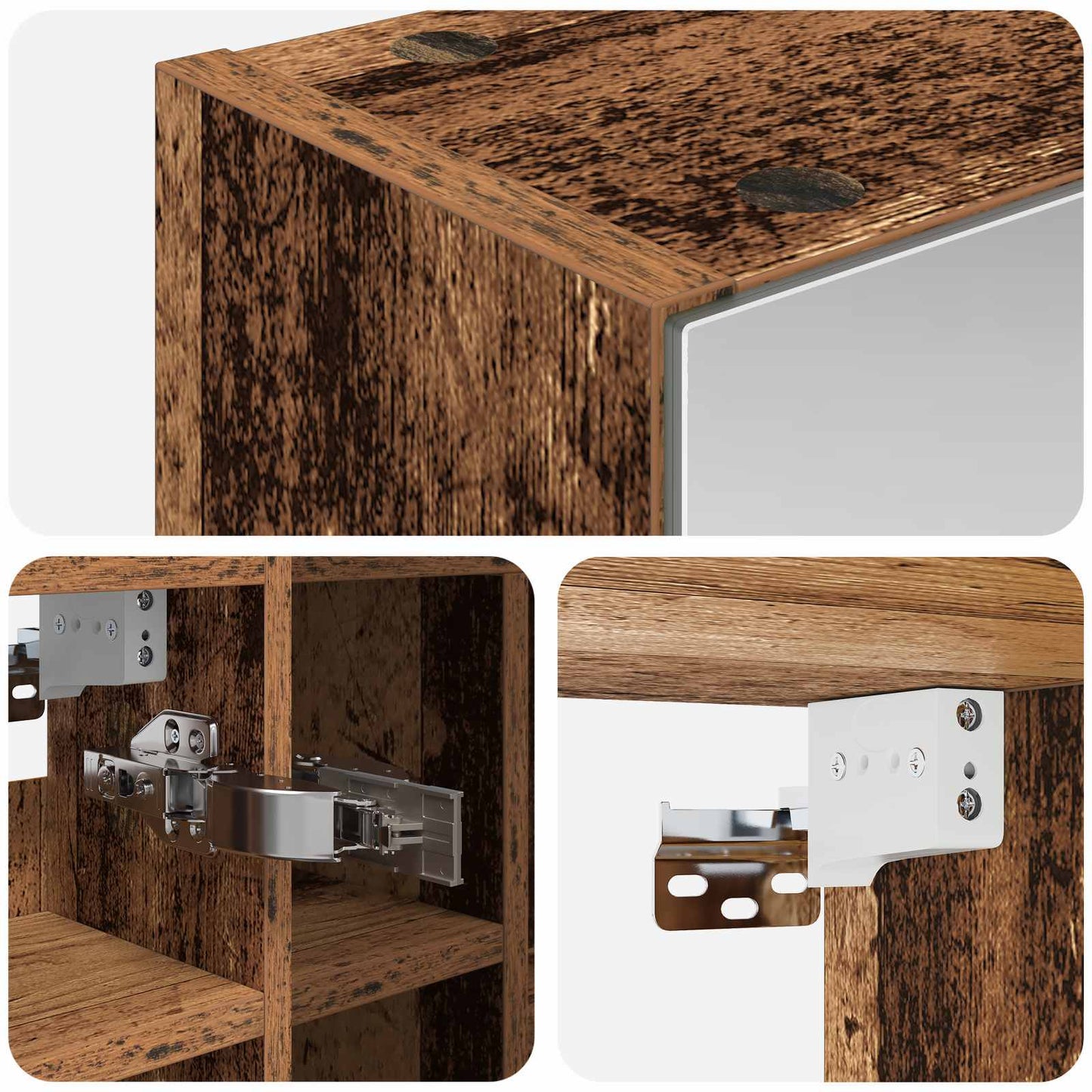 Badkamer spiegelkast Oudhout 60 x 14,5 x 50 cm Bewerkt hout