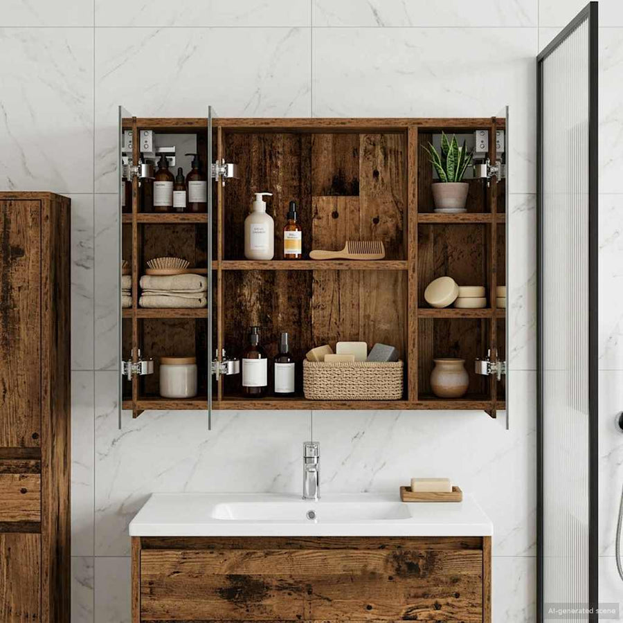 Badkamer spiegelkast Oudhout 60 x 14,5 x 50 cm Bewerkt hout