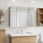 Bathroom mirror cabinet Crafted Oak 60 x 14.5 x 50 cm