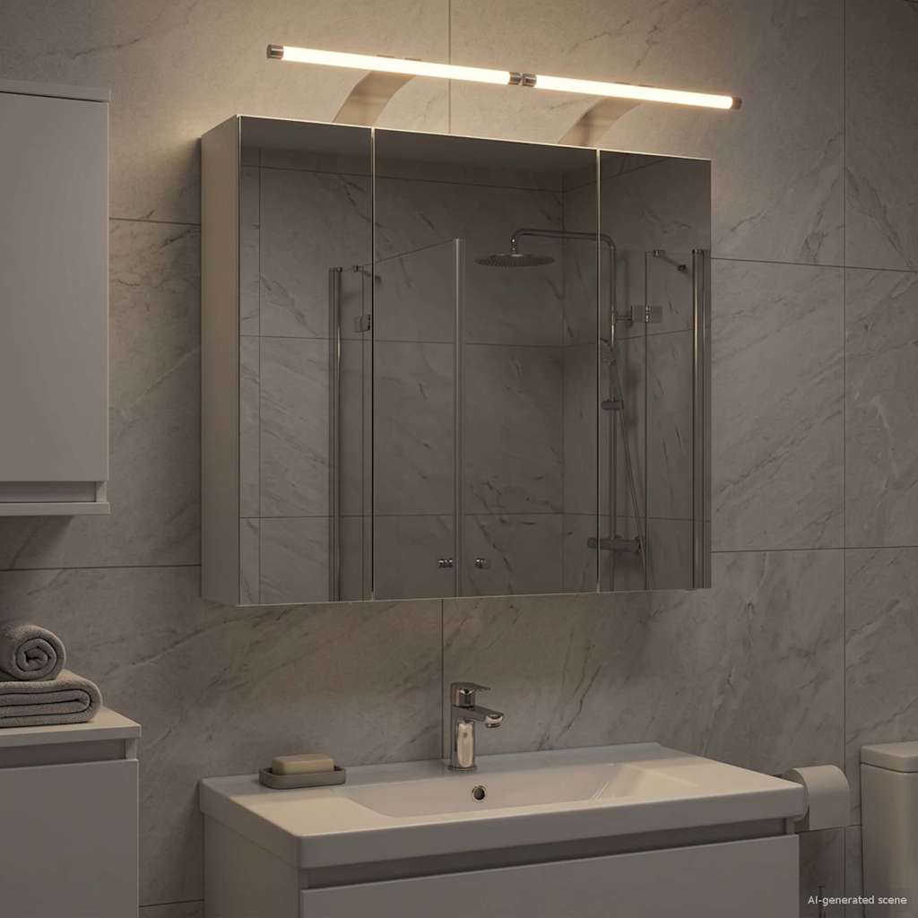 Badkamer spiegelkast voor Wit 60 x 14,5 x 50 cm Bewerkt hout