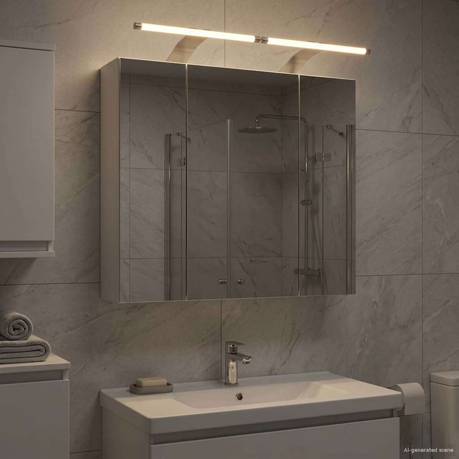 Badkamer spiegelkast voor Wit 60 x 14,5 x 50 cm Bewerkt hout
