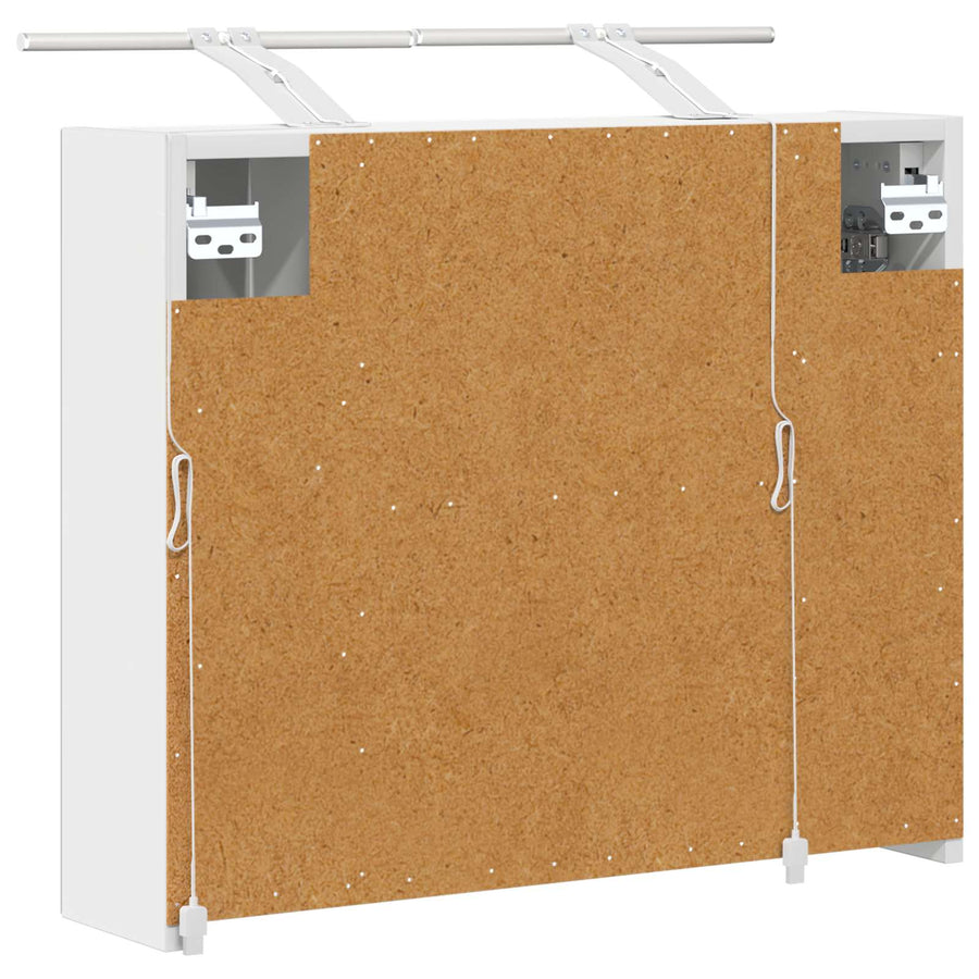 Badkamer spiegelkast voor Wit 60 x 14,5 x 50 cm Bewerkt hout