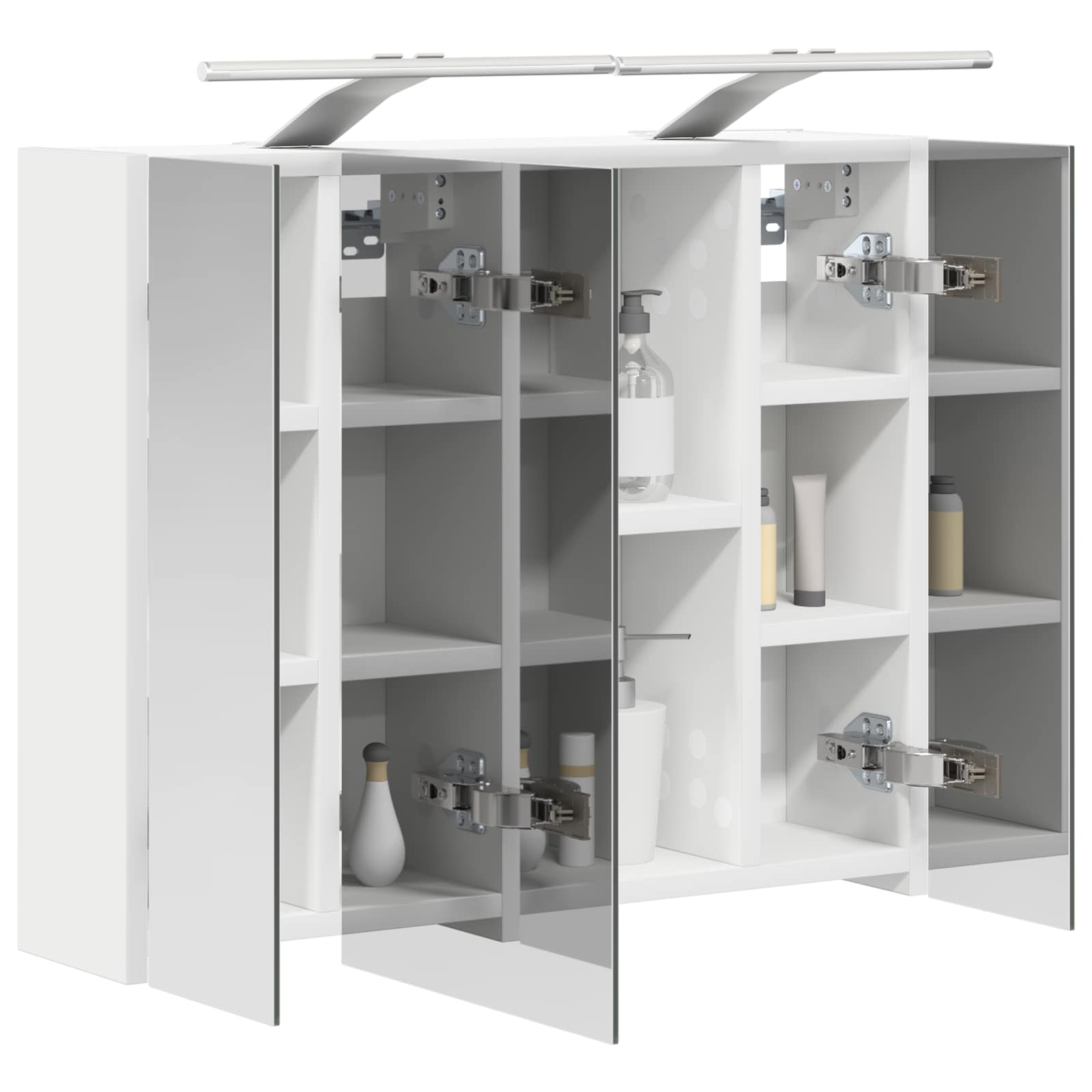 Badkamer spiegelkast voor Wit 60 x 14,5 x 50 cm Bewerkt hout