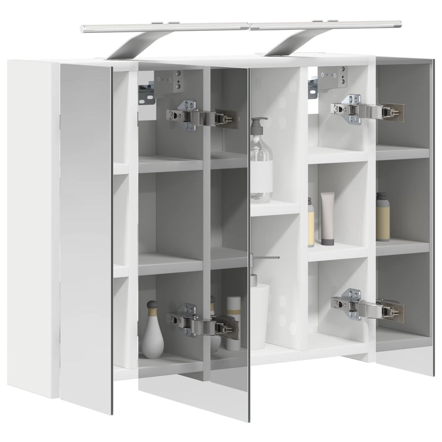 Badkamer spiegelkast voor Wit 60 x 14,5 x 50 cm Bewerkt hout