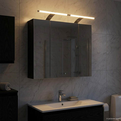 Badkamer spiegelkast Zwart Eiken 60 x 14,5 x 50 cm Bewerkt hout