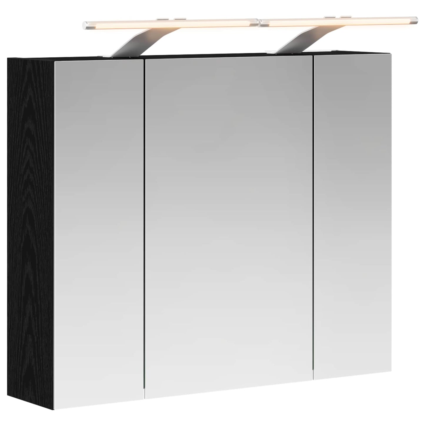 Badkamer spiegelkast Zwart Eiken 60 x 14,5 x 50 cm Bewerkt hout