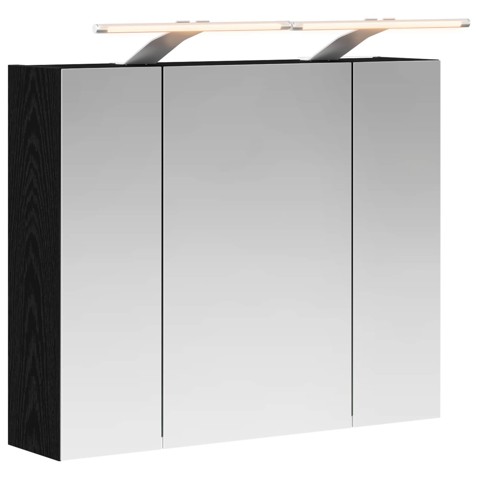 Badkamer spiegelkast Zwart Eiken 60 x 14,5 x 50 cm Bewerkt hout