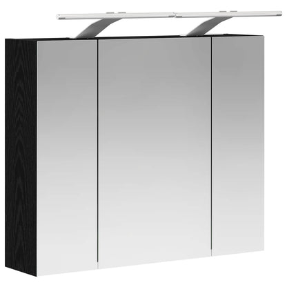 Badkamer spiegelkast Zwart Eiken 60 x 14,5 x 50 cm Bewerkt hout