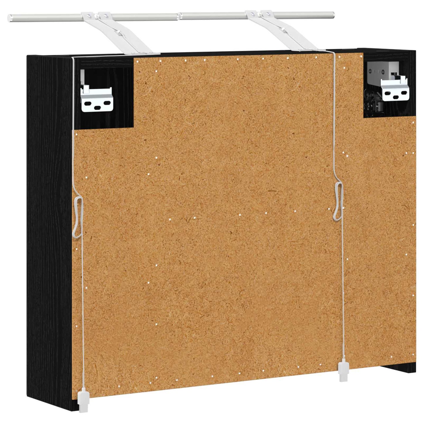 Badkamer spiegelkast Zwart Eiken 60 x 14,5 x 50 cm Bewerkt hout