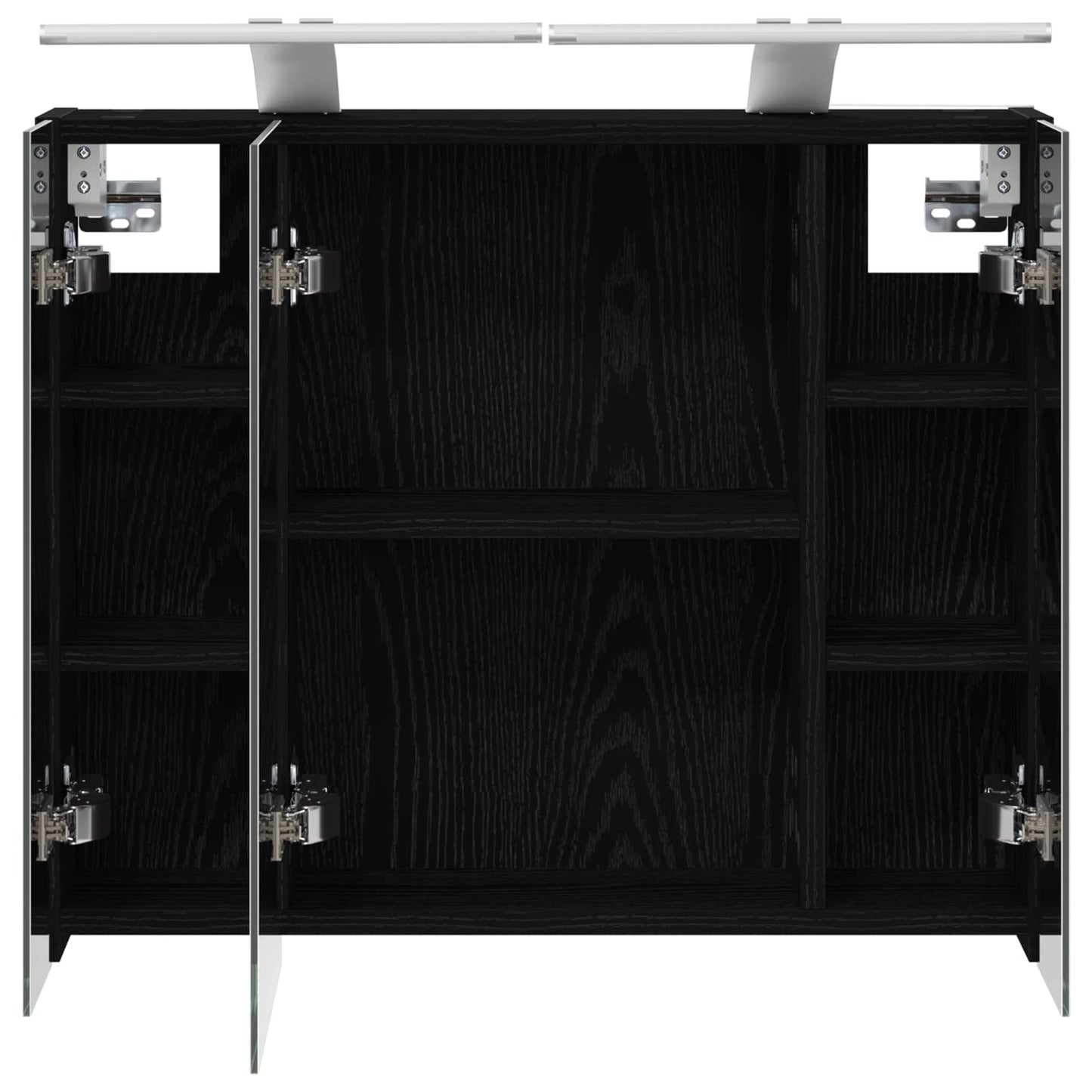 Badkamer spiegelkast Zwart Eiken 60 x 14,5 x 50 cm Bewerkt hout