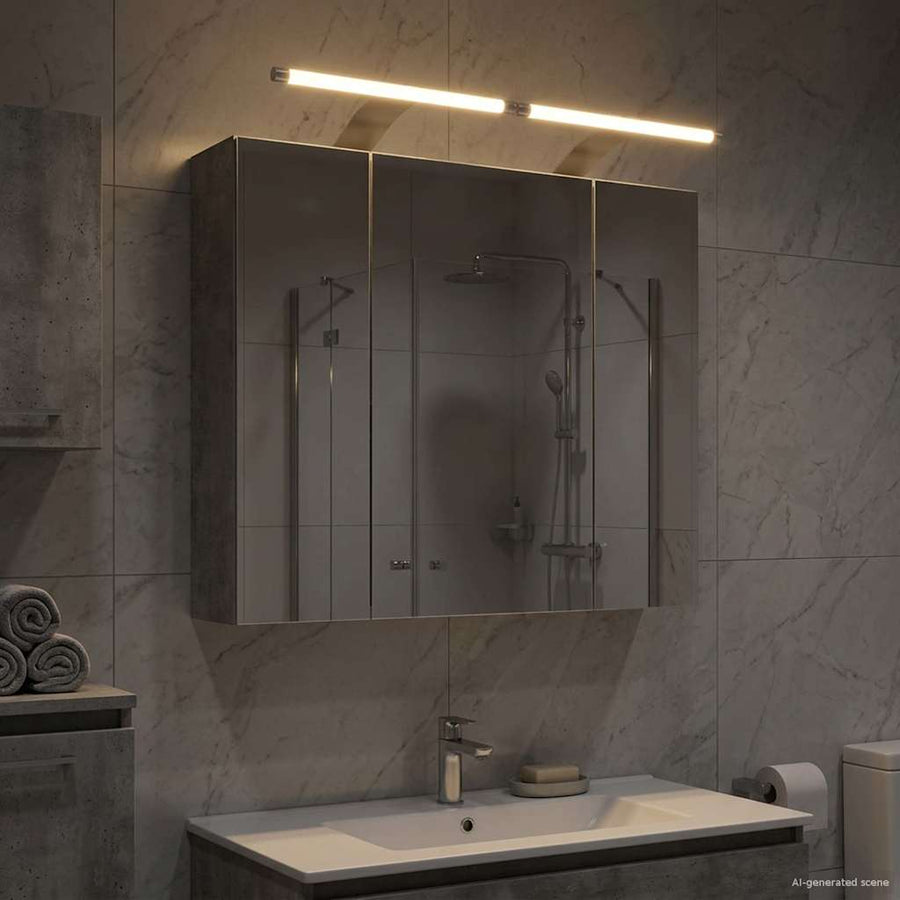 Badkamer spiegelkast Beton Grijs 60 x 14,5 x 50 cm Bewerkt hout