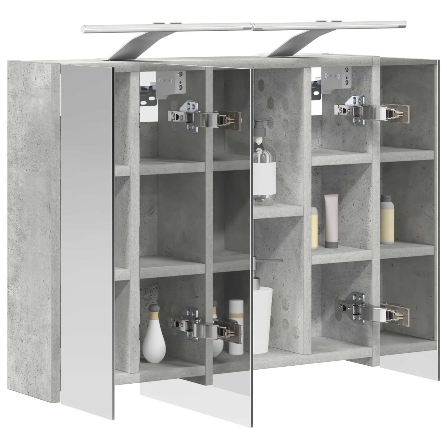 Badkamer spiegelkast Beton Grijs 60 x 14,5 x 50 cm Bewerkt hout