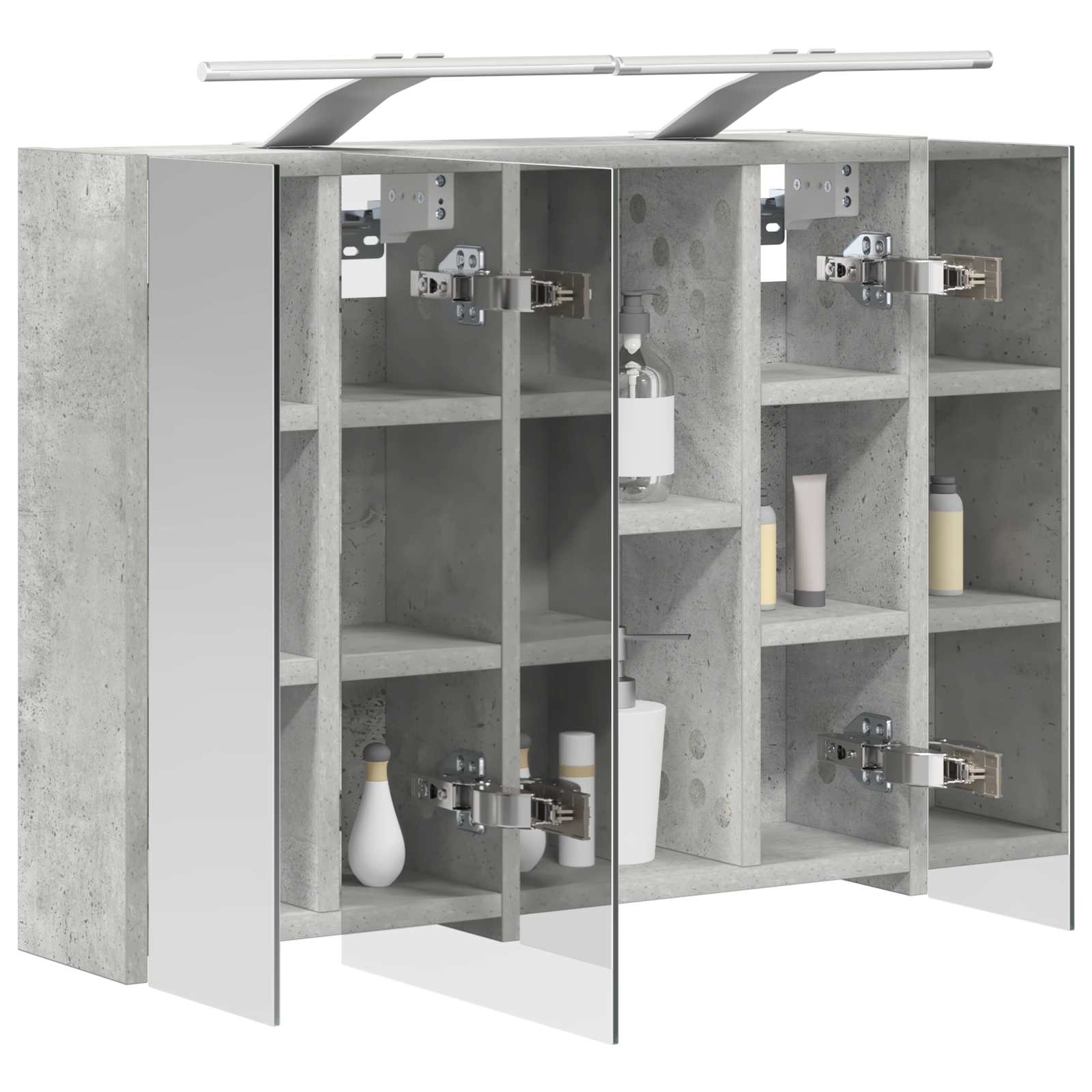 Badkamer spiegelkast Beton Grijs 60 x 14,5 x 50 cm Bewerkt hout