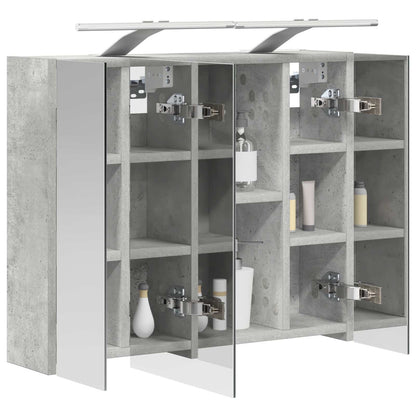 Badkamer spiegelkast Beton Grijs 60 x 14,5 x 50 cm Bewerkt hout