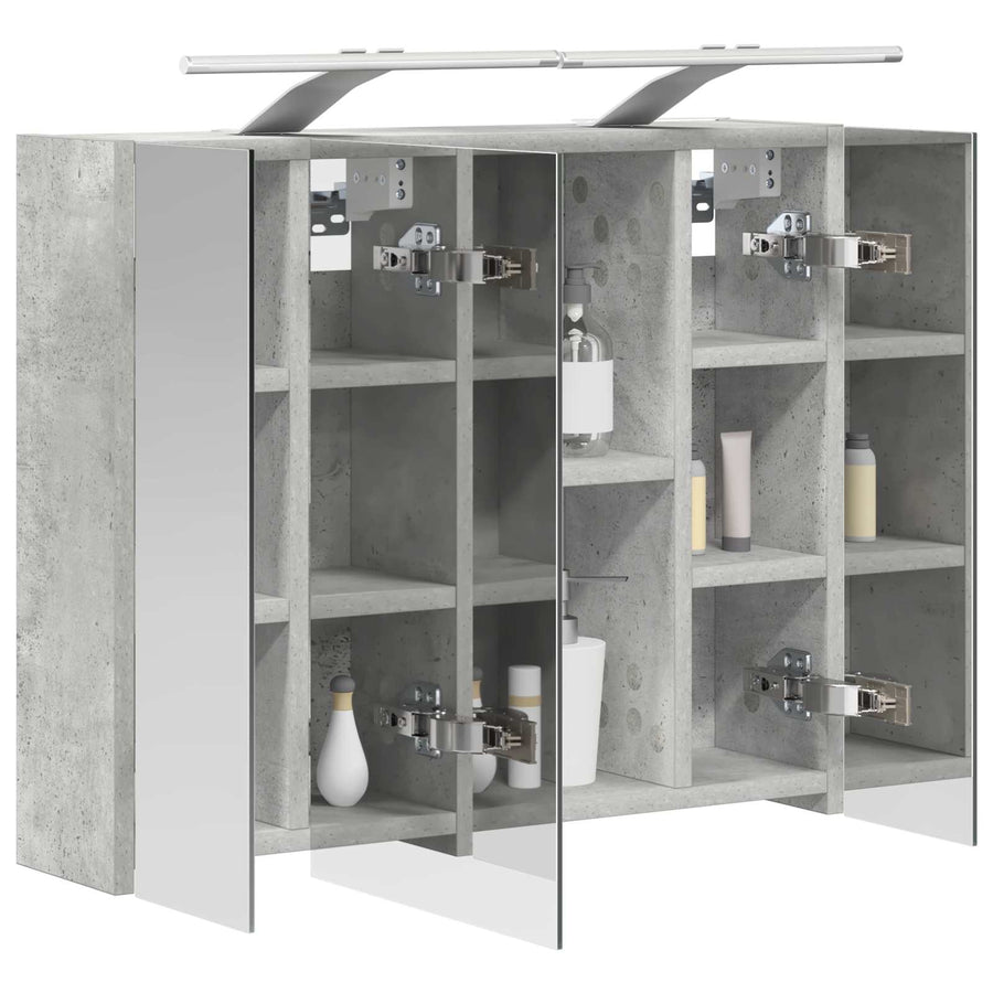 Badkamer spiegelkast Beton Grijs 60 x 14,5 x 50 cm Bewerkt hout
