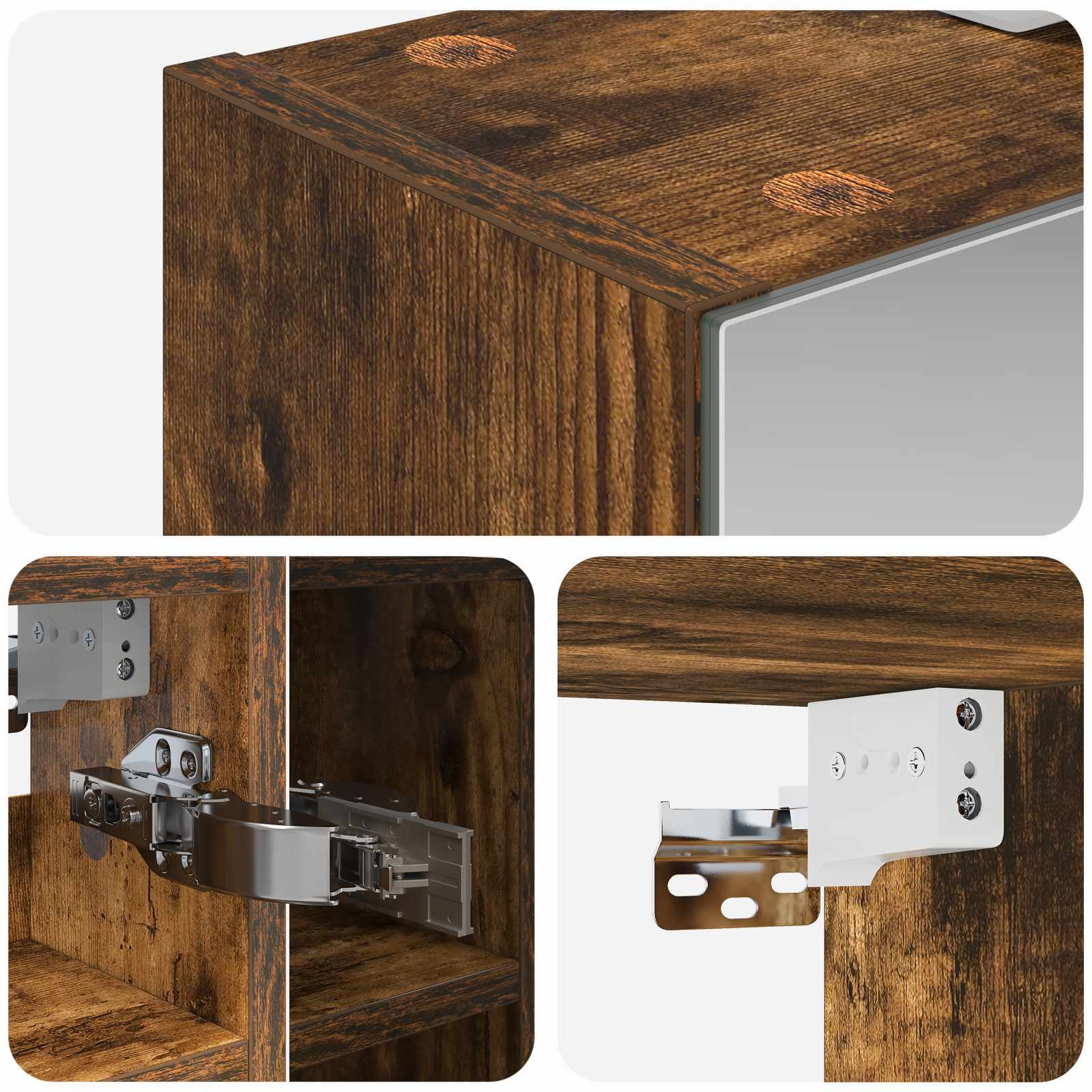 Badkamer spiegelkast Gerookt eiken 60 x 14,5 x 50 cm