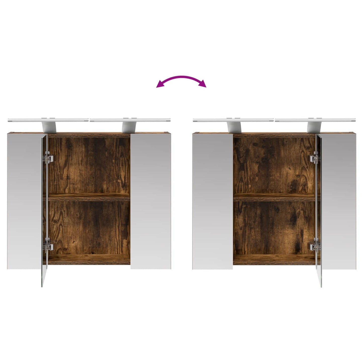 Badkamer spiegelkast Gerookt eiken 60 x 14,5 x 50 cm