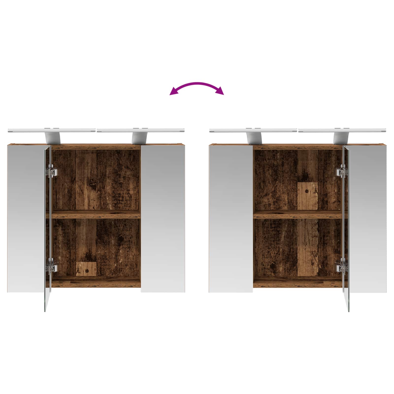 Badkamer spiegelkast Oudhout 60 x 14,5 x 50 cm Bewerkt hout