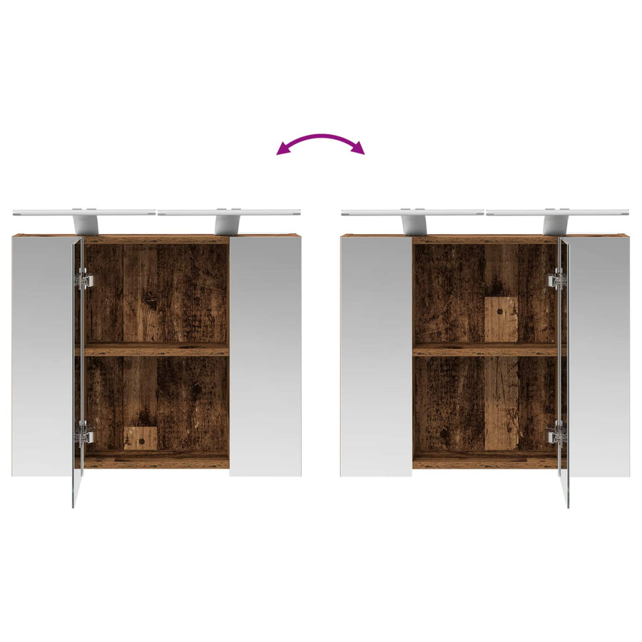 Badkamer spiegelkast Oudhout 60 x 14,5 x 50 cm Bewerkt hout