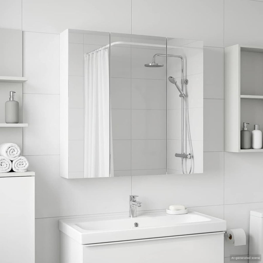 Badkamer spiegelkast voor Wit 70 x 14,5 x 70 cm Bewerkt hout