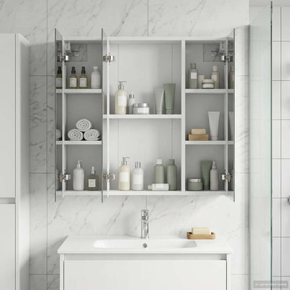 Badkamer spiegelkast voor Wit 70 x 14,5 x 70 cm Bewerkt hout