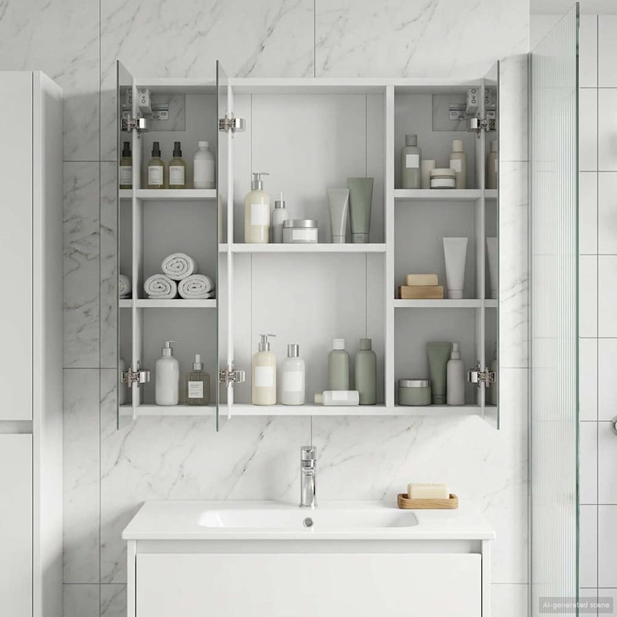 Badkamer spiegelkast voor Wit 70 x 14,5 x 70 cm Bewerkt hout