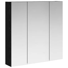 Badkamer spiegelkast Zwart Eiken 70 x 14,5 x 70 cm Bewerkt hout
