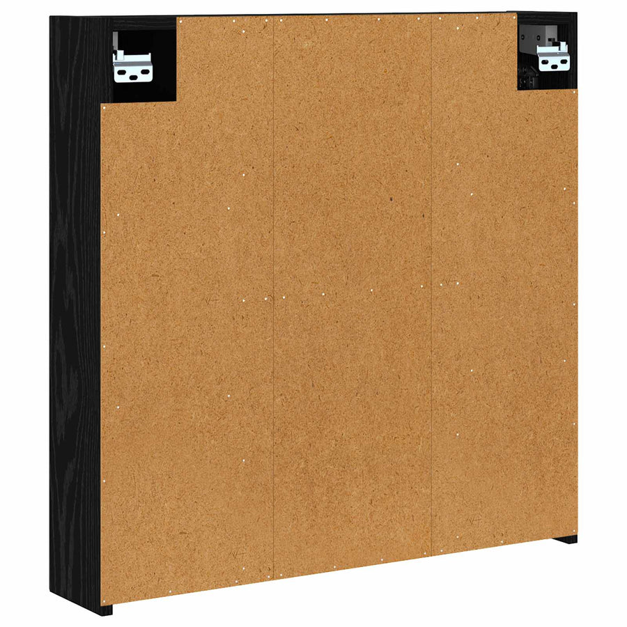Badkamer spiegelkast Zwart Eiken 70 x 14,5 x 70 cm Bewerkt hout