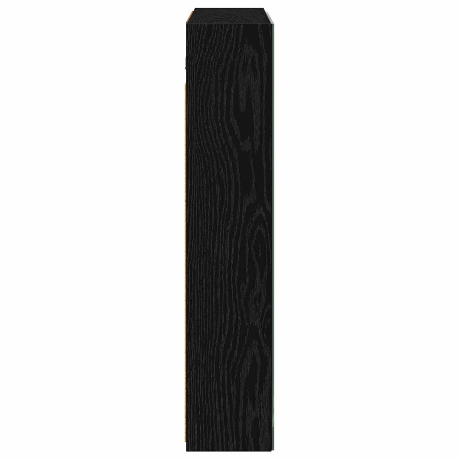 Badkamer spiegelkast Zwart Eiken 70 x 14,5 x 70 cm Bewerkt hout