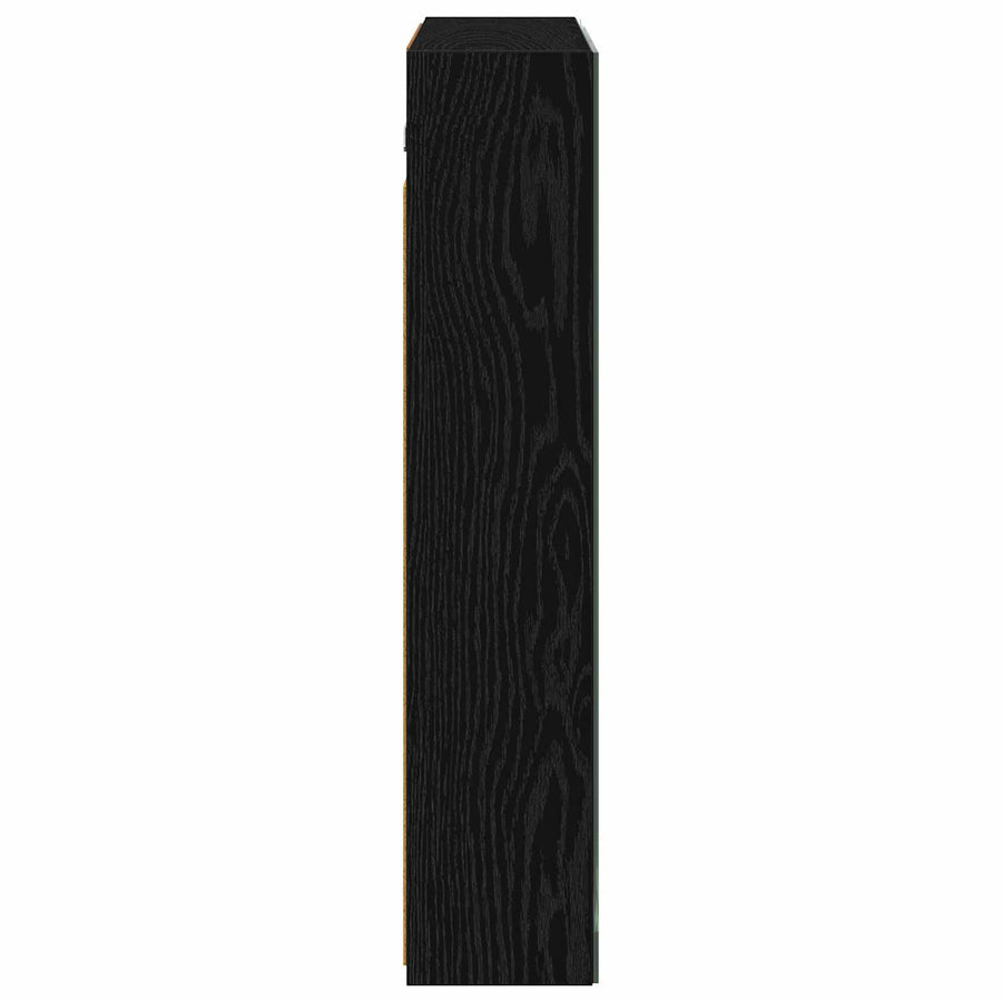 Badkamer spiegelkast Zwart Eiken 70 x 14,5 x 70 cm Bewerkt hout