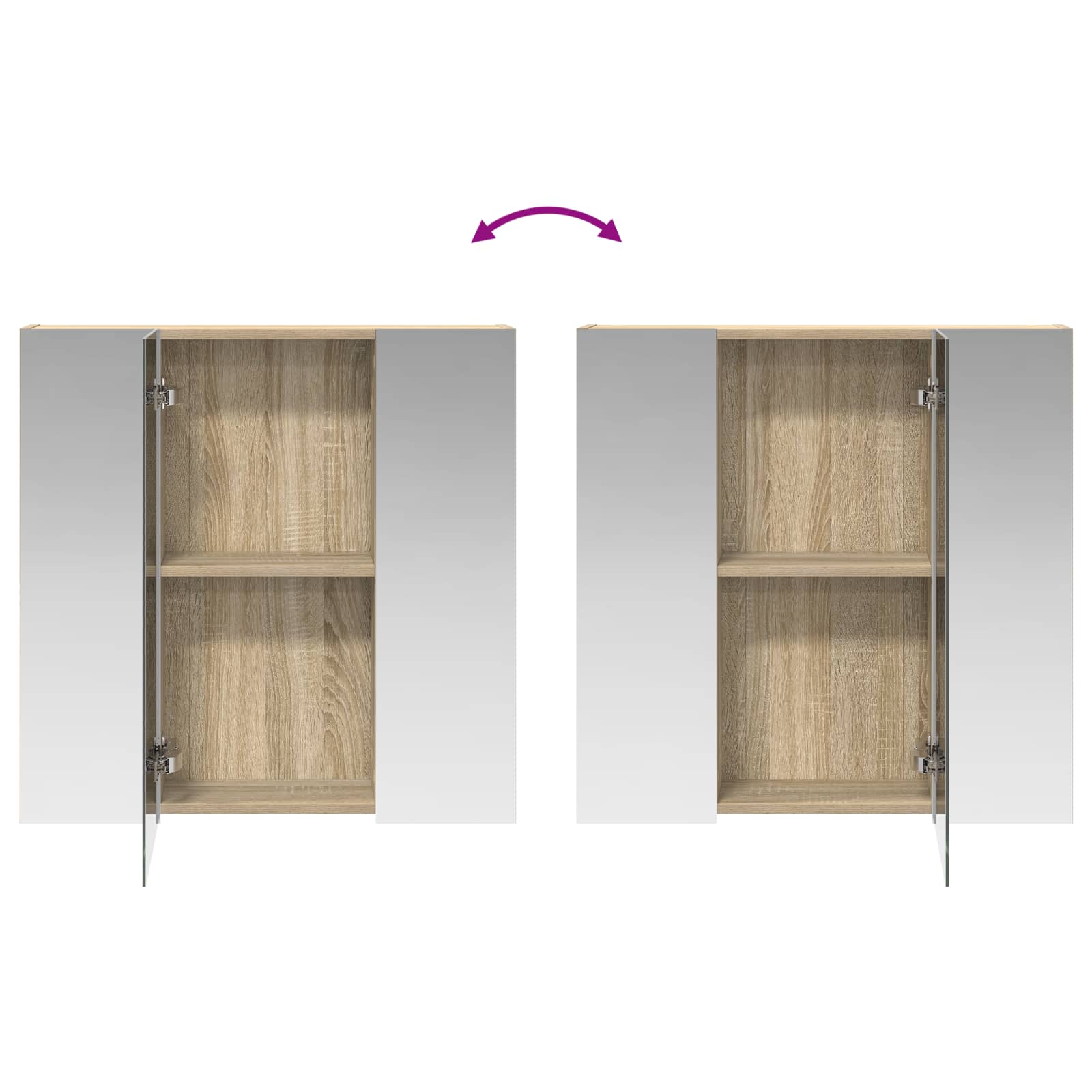 Badkamer spiegelkast Sonoma Eiken 70 x 14,5 x 70 cm
