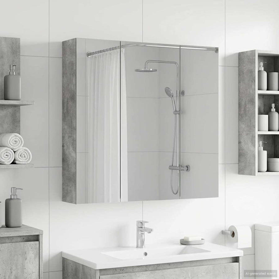 Badkamer spiegelkast Beton Grijs 70 x 14,5 x 70 cm Bewerkt hout