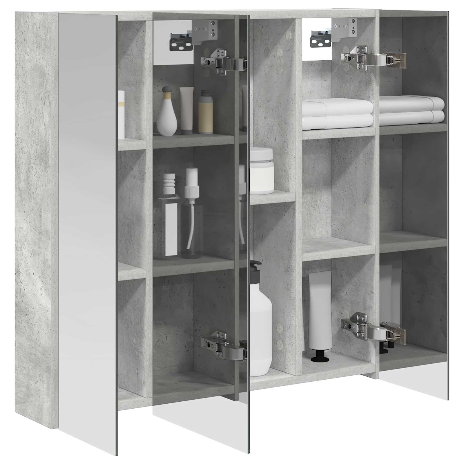 Badkamer spiegelkast Beton Grijs 70 x 14,5 x 70 cm Bewerkt hout