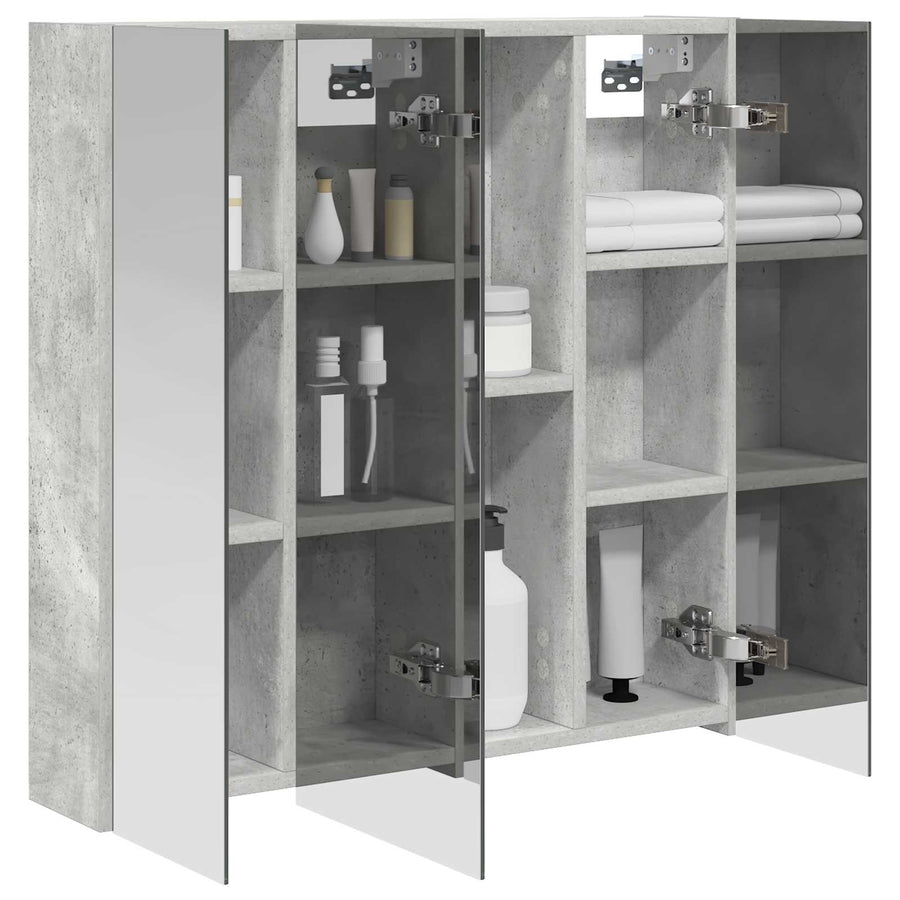 Badkamer spiegelkast Beton Grijs 70 x 14,5 x 70 cm Bewerkt hout